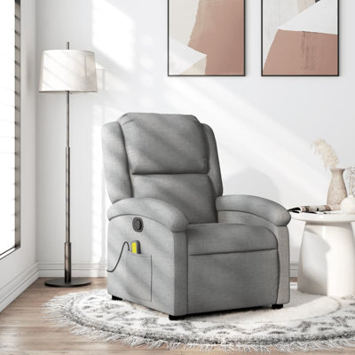  Fauteuil inclinable de massage en polyester gris clair, métal, contreplaqué