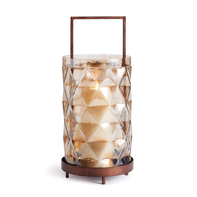 Ouragan de table en cristal, H 14,5 po x l 6,75 po x P 6,75 po