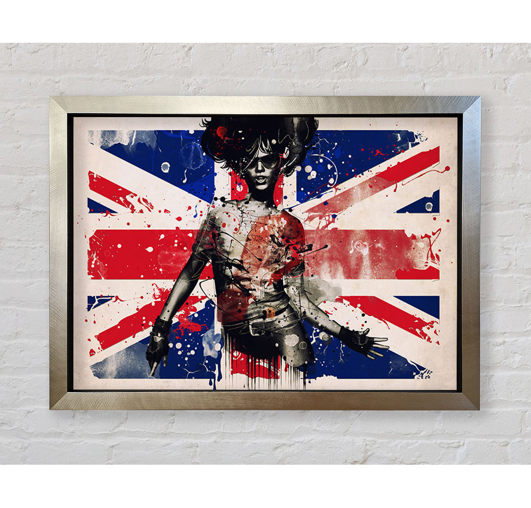 Union Jack Woman - Einzelner Bilderrahmen Kunstdrucke