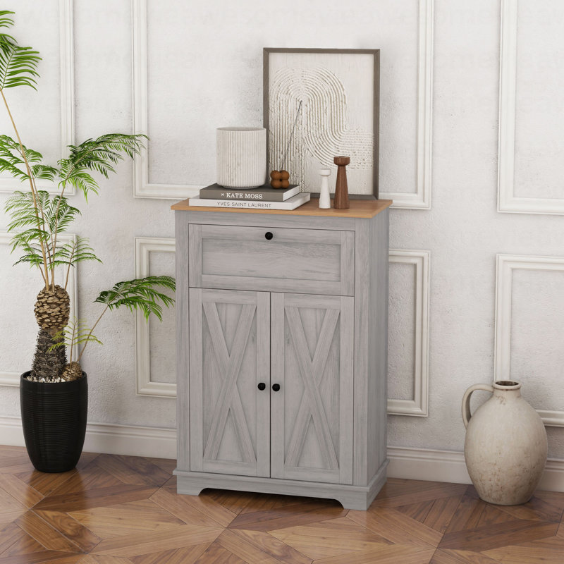 Armoire décorative Farmhouse, Gris clair