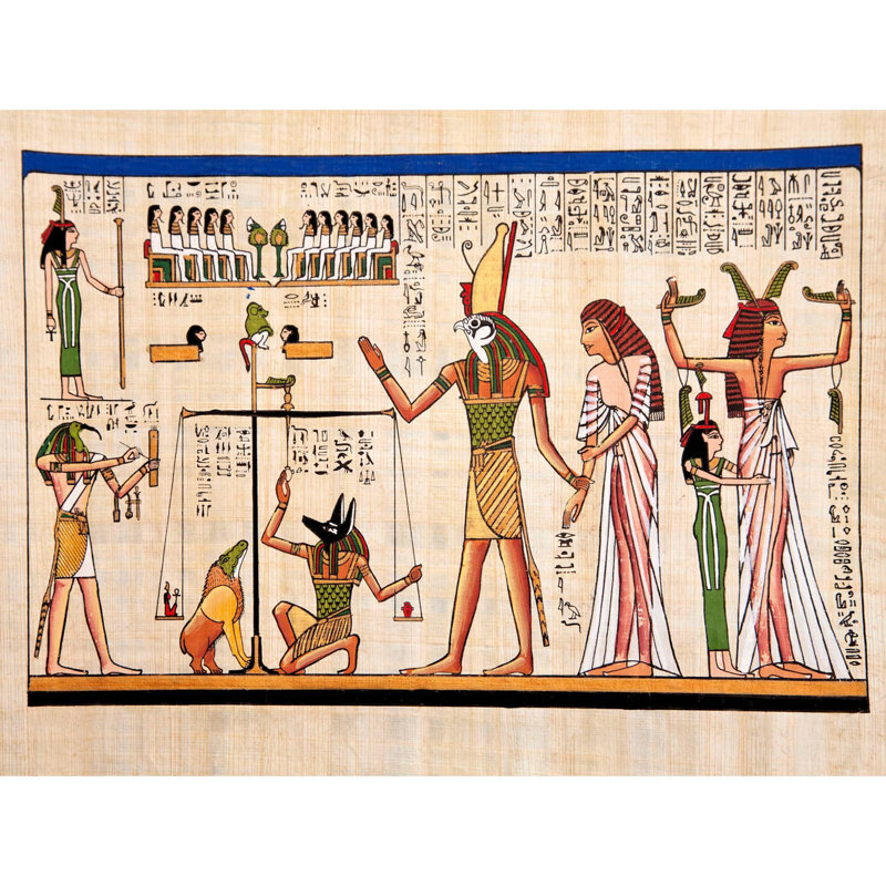 Painting Ancient Egyptian Heiroglyphics Horus Thoth Anubis Mural 1 Piece Wall Art
