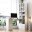 Bureau en L pour chambre à coucher - blanc, 21 pièces, plusieurs moniteurs, rangement pour ordinateur, tablette de bureau à domicile, classeur