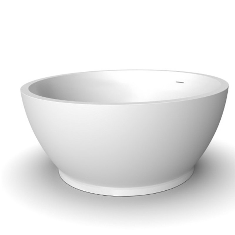 KAKUSIGA 52.7 Inch Stone Resin Freestanding Tub Solid Surface Free Standing Soaking Bathtub