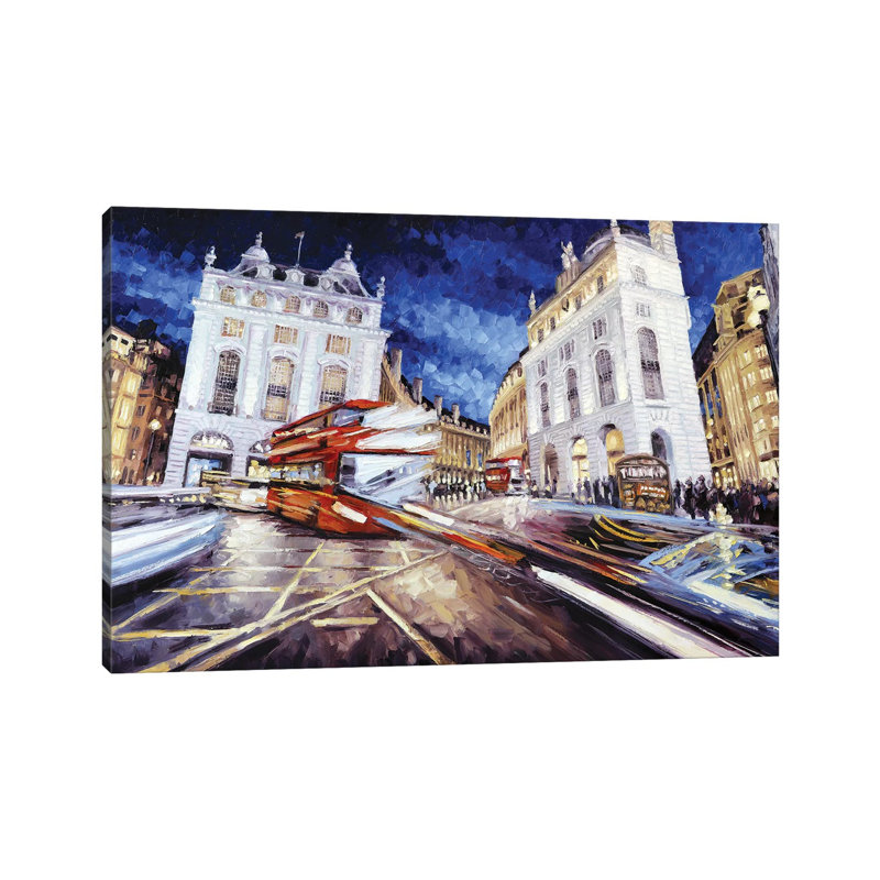 Piccadilly Circus III by Roger Disney - Wrapped Canvas Gallery-Wrapped Canvas Giclée, 20.32 cm H x 30.48 cm W