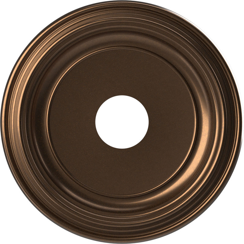 Traditional Traditional Thermoformed PVC Ceiling Medallion, 16" H x 16" W x 1.38" D, Metallic Antique Brass