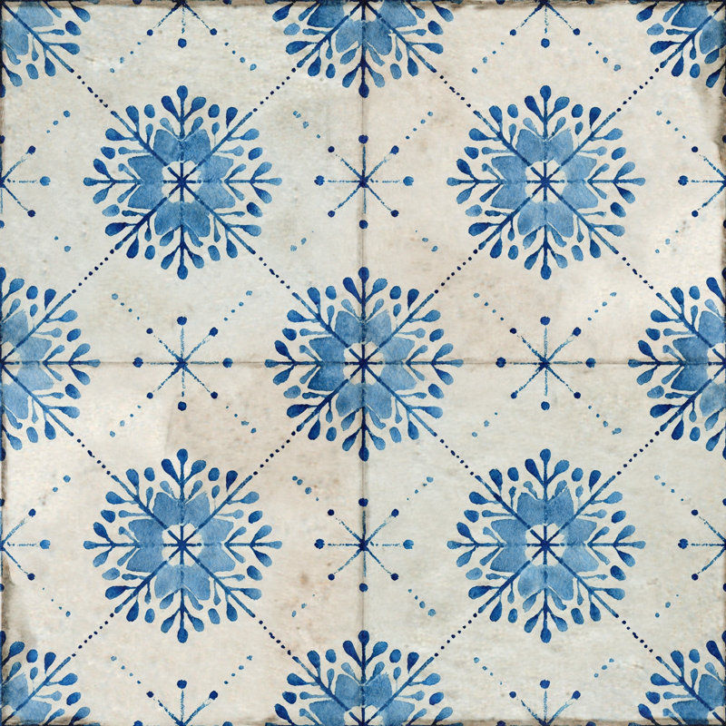 Carreau de mosaïque autocollant en vinyle à motif floral géométrique nordique vintage 30,5 x 30,5 cm