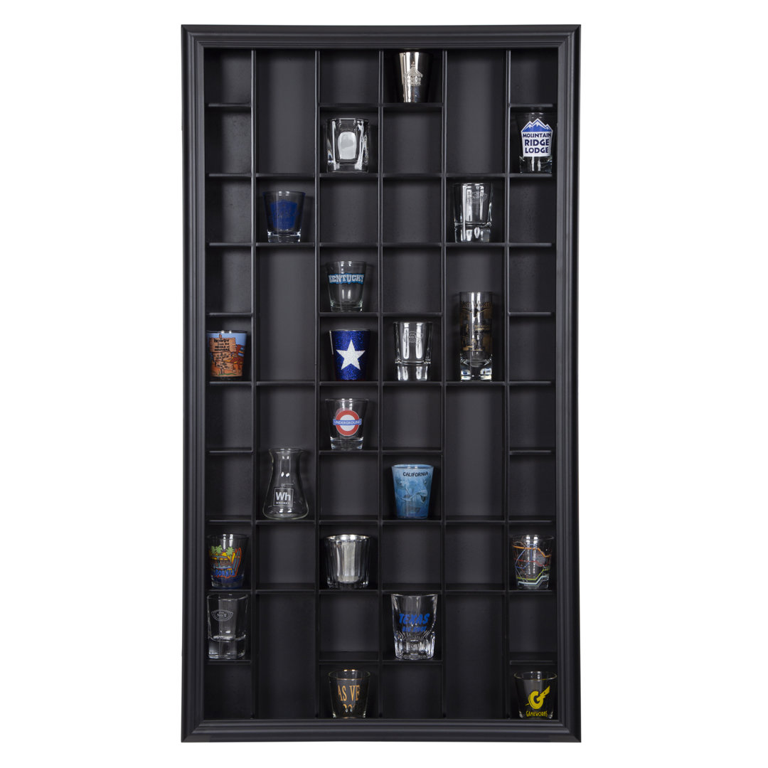 Gallery Solutions 17"x 32'' Wall Mounted Curio & Shot Glass Display Case Gallery Solutions