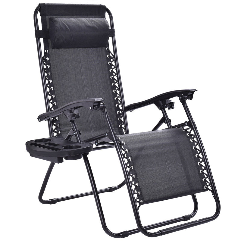 Chaise pliante zéro gravité Bengt, Noir