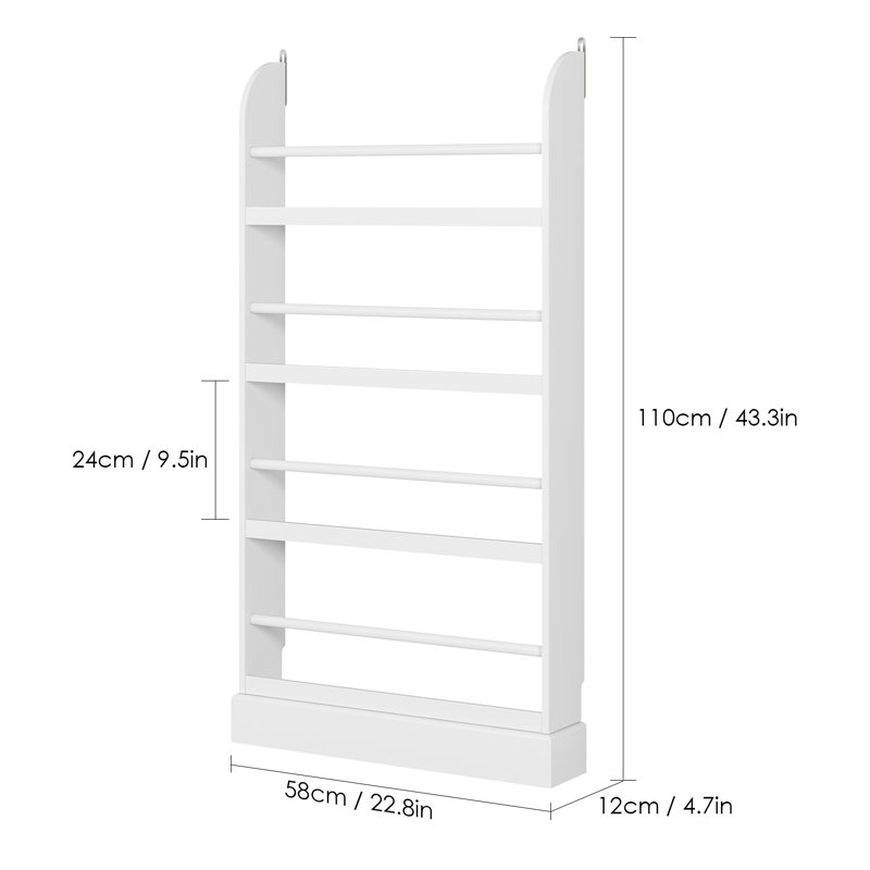 Albertson 43.3"H Wood Storage Bookshelf, White