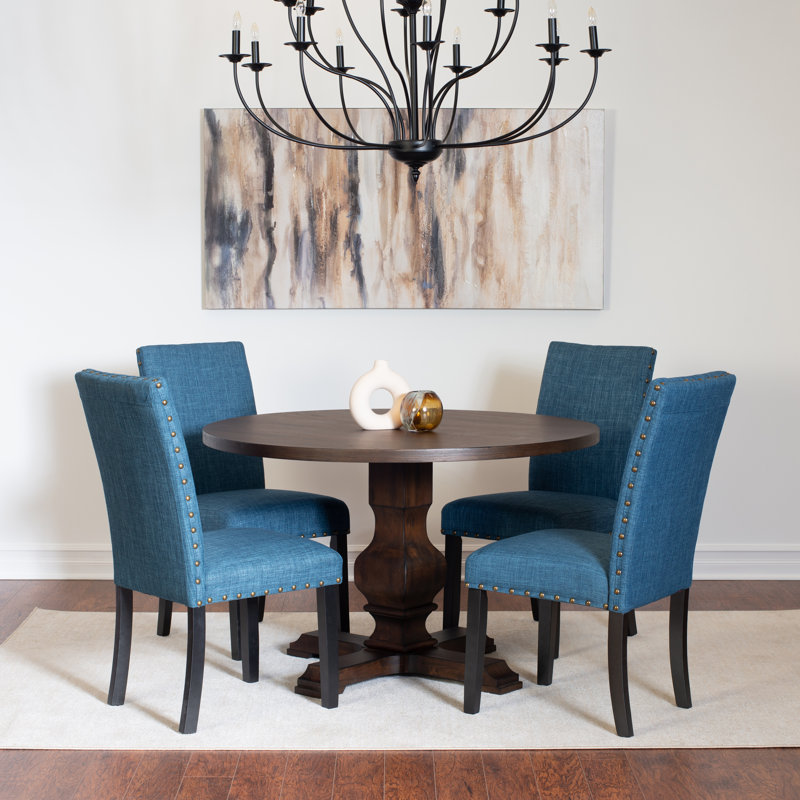 4 - Person Pedestal Dining Set, Blue