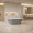 67 in. L x 29.5 in. W Matte Gray Freestanding Multi-Layer Acrylic Deep Soaking Bathtub with Center Drain and Overflow
