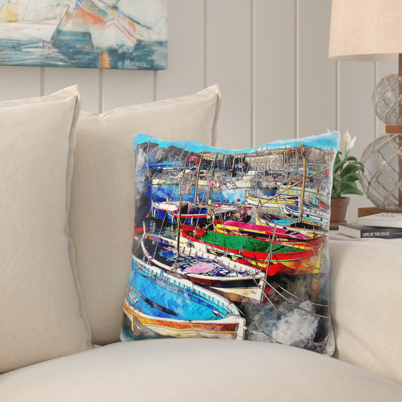 Coussin décoratif bateau Perrone, Microsuède, Intérieur