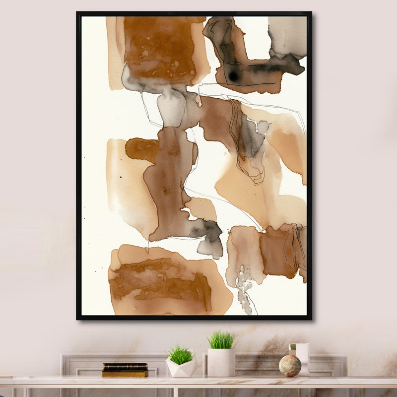 «Liquid Earth Tones III», reproduction sur toile, L 30 po x H 40 po, Toile avec cadre flottant noir