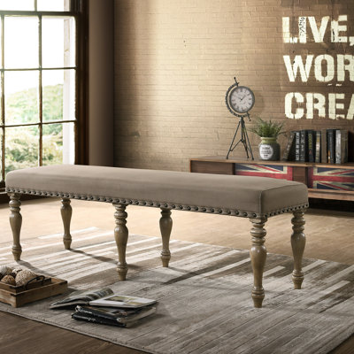 Banc rembourré en microfibre avec garniture cloutée Birmingham