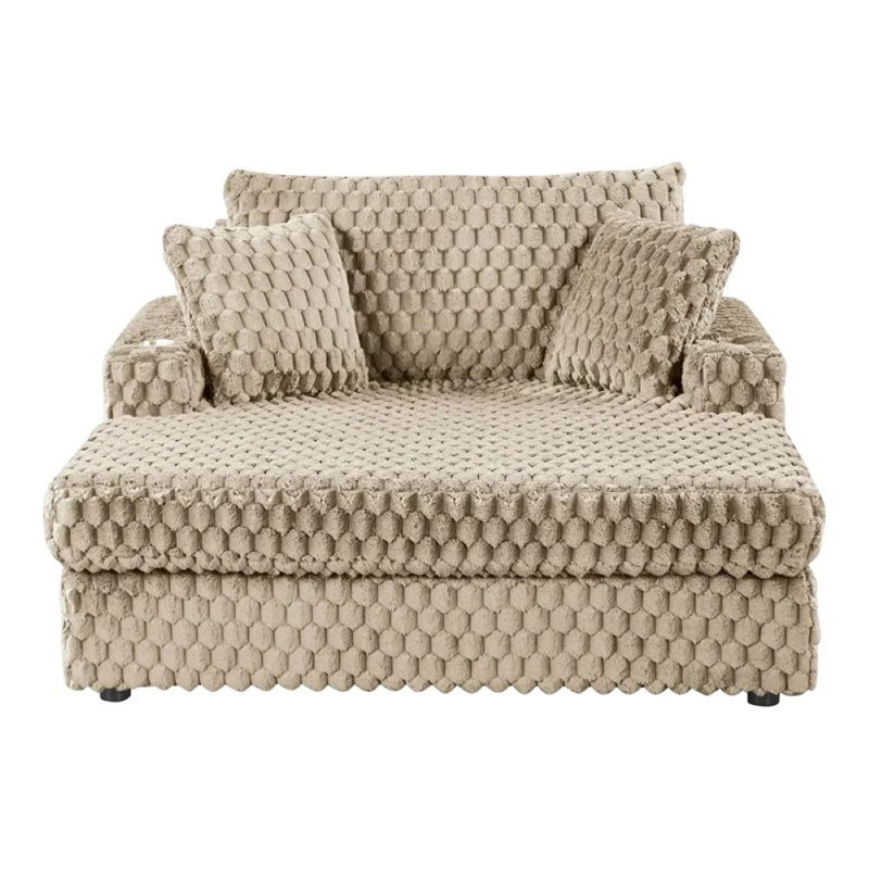Chaise longue à 2 bras Wilkerson, Marron clair