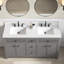 Comptoir de meuble-lavabo blanc 61 "avec double évier Carrara