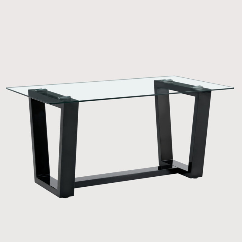 Glass Top Dining Table, Black