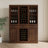 Walnut Color Modular Wine Bar Cabinet With Storage Shelves With Hutch For Dining Room-1814248542