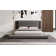 Low Upholstered Bed With Headboard And Bedside Shelves