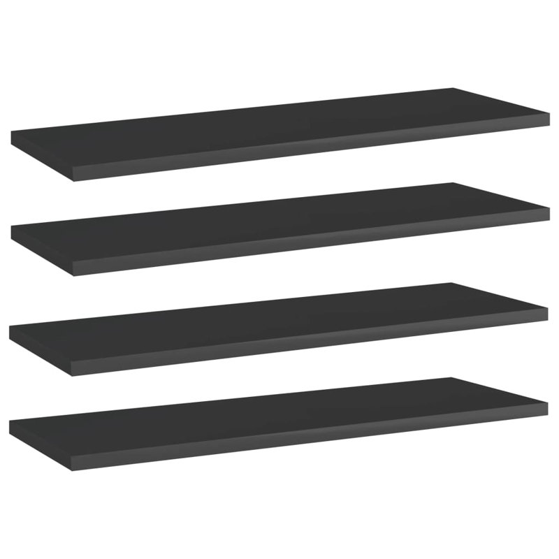 Tablettes flottantes étagères murales, Noir très lustré, H 0,6 po x l 31,5 po x P 19,7 po