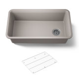 Cairn® 33-1/2" x 18-5/16" x 9-1/2" Under-Mount Single-Bowl Kitchen Sink with Basin Rack