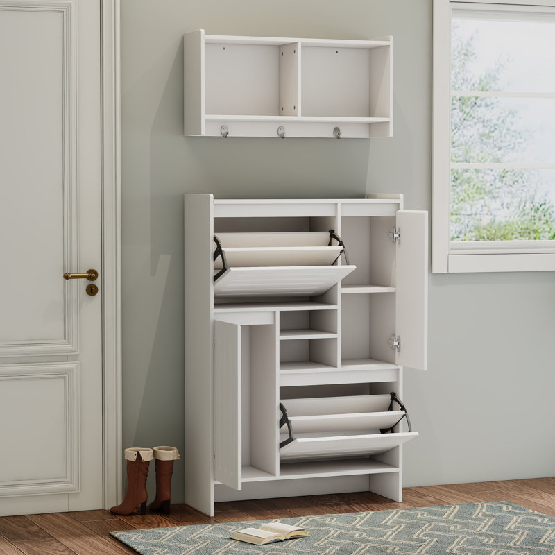 Armoire à chaussures multifonctionnelle avec armoire murale