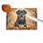 Rottweiler Fall Glass Cutting Board Large