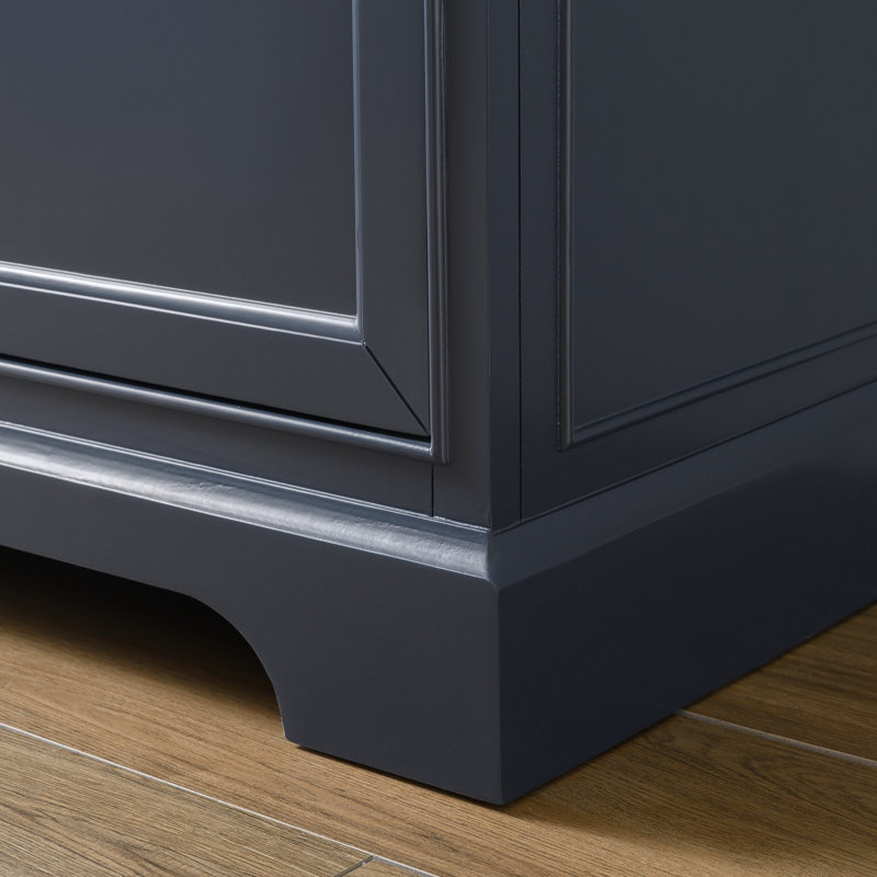 Thompson 60" W Double Vanity, Indigo Blue/Brushed Gold