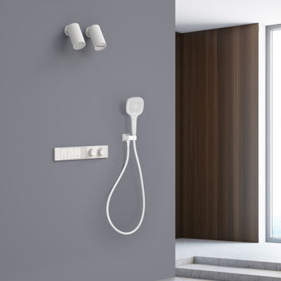 Lamh Digital Display Thermostatic Shower with 2 Adjustable Showerheads