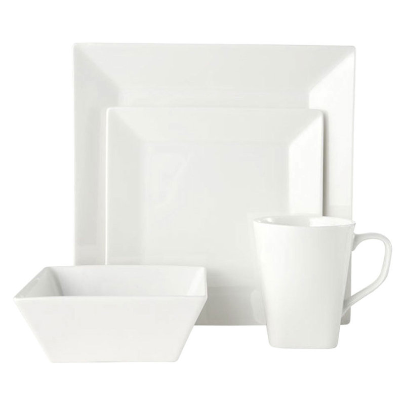 Service de table en porcelaine tendre 16 pièces Delray