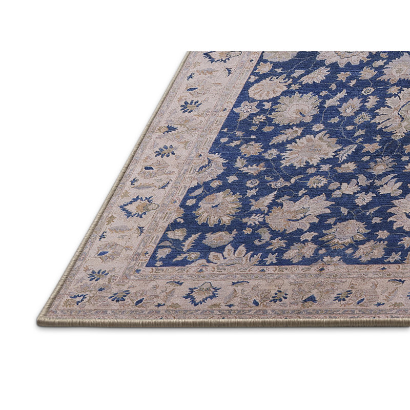 Tapis oriental beige / bleu Lucida, Rectangle 4 pi x 6 pi