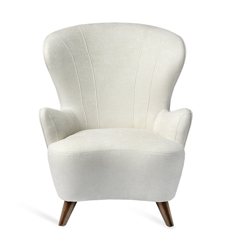 Ollie Wingback Chair, Icy Gray, Pearl 100% Polyester