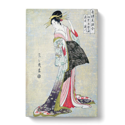 Takigawa Of The Ogiya Brothel by Chobunsai Eishi - Wrapped Canvas Print