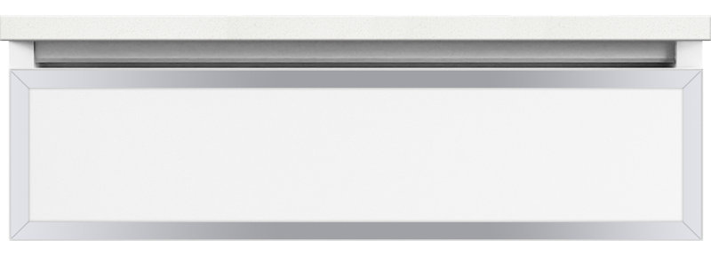 Profiles Framed 30" Single Bathroom Vanity Base Only, Full Drawer, No, Satin White/Matte Gold