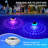 Solar Floating Pool Lights, 7.6" Dynamic Upper And Lower RGB Colour Changing Floating Lights For Pool, IP68 Waterproof Solar Pool Light That Float Decor Hot Tub Party Wedding Pond Garden Yard