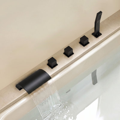 Robinet de baignoire romaine à fixation sur le comptoir avec douche à main
