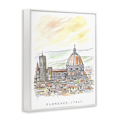 Giclée encadrée de l'horizon minimaliste de Florence, design par Angela Steahling