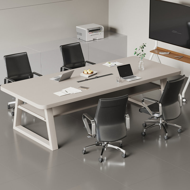 Petite table de conférence 78,74 po avec tablette et prises de courant, H 29,53 po x l 78,74 po x P 35,43 po
