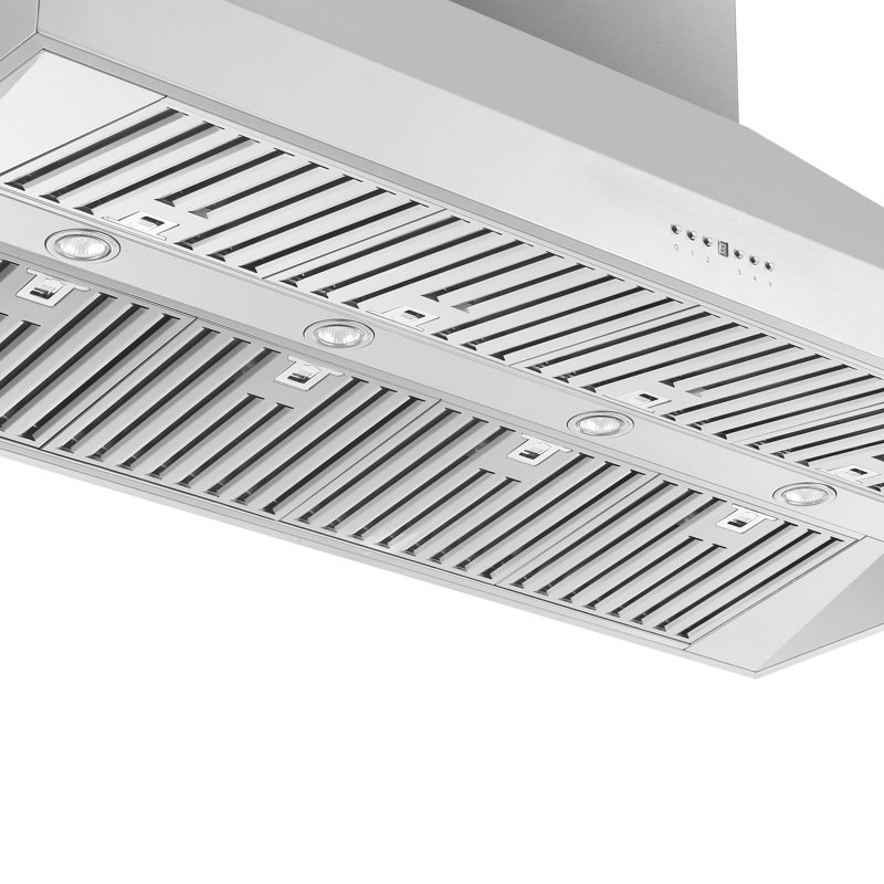 Coppito 60-inch Wall Mount Range Hood, 1200 CFM Double Motor, 4 Speed Control, All Stainless Steel