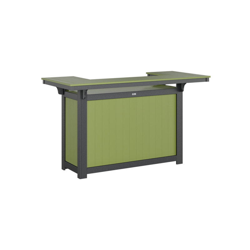 Outdoor Rectangle Bar Table, Kiwi Green, Black