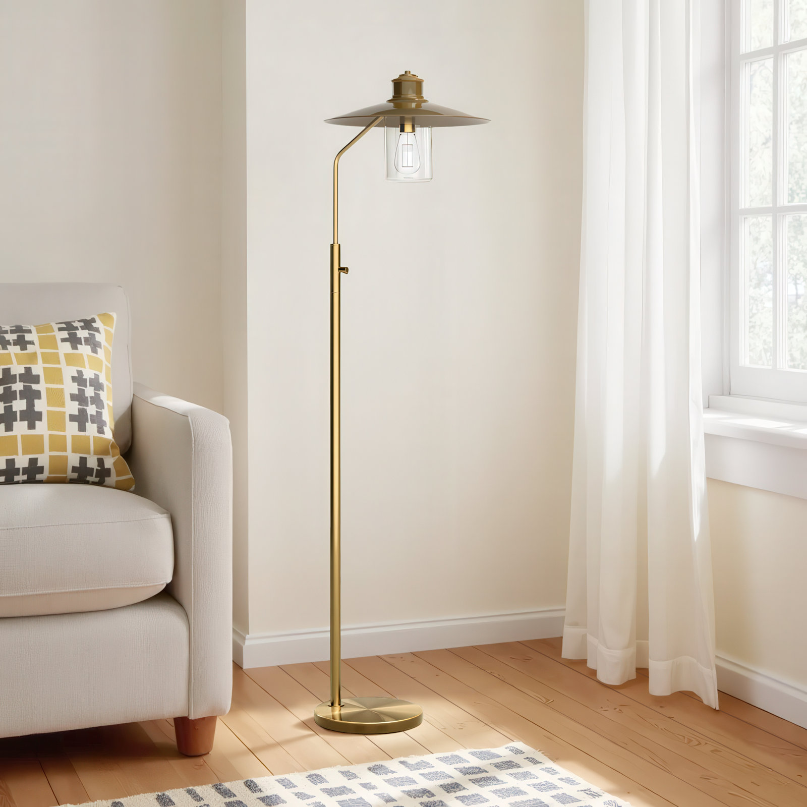 57'' Dimmable Swing Arm Floor Lamp