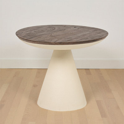 Cream Mango Wood & Iron Accent Table