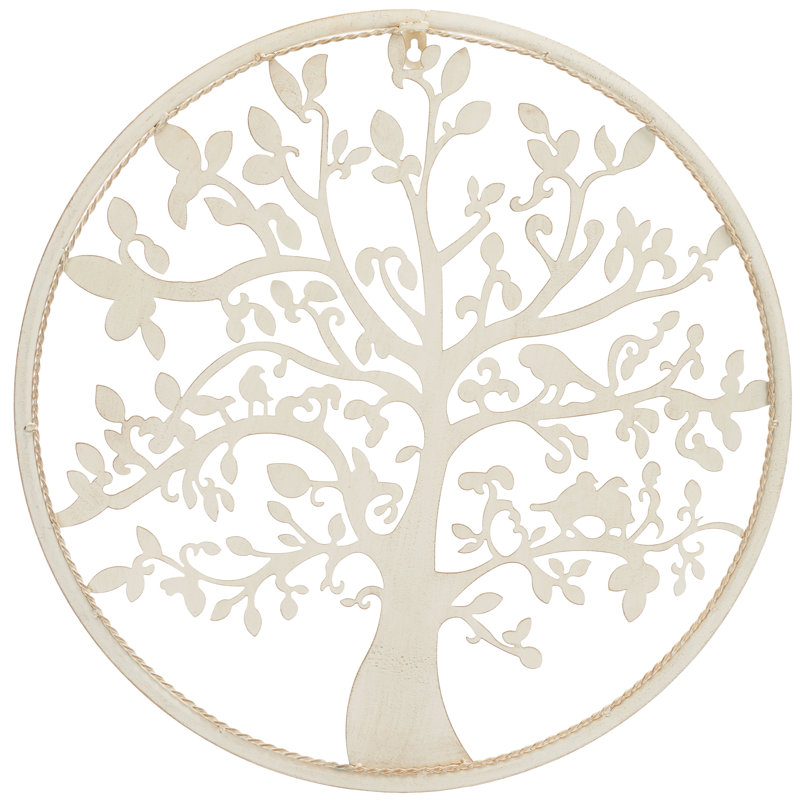 Décoration murale arbre de vie Akhaï, H 20 po x l 20 po x P 0,5 po, Blanc