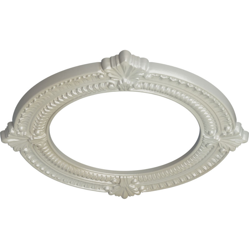 Endurathane Benson Ceiling Medallion, 13 1/8"OD x 8"ID x 5/8"P (Fits Canopies up to 8"), Hand-Painted Flash Blue Finish