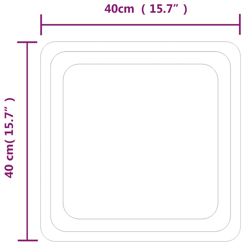 Kaleek Flat Wall Mirror, 40 cm H x 40 cm W