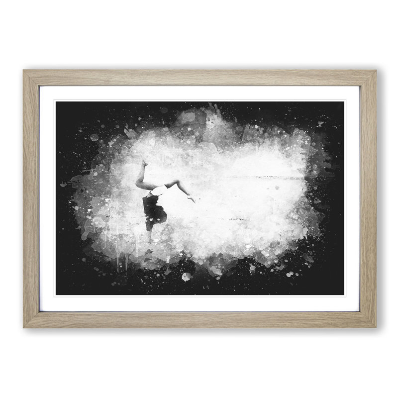 Gymnastics on the Beach - Picture Frame Graphic Art Print, 45cm H x 63cm W x 2cm D, Oak Framed