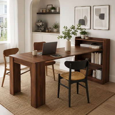 Extendable Dining Table with Storage Cabinet