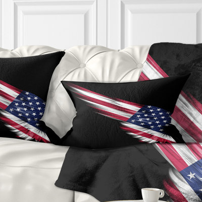  Coussin lombaire abstrait avec drapeau américain