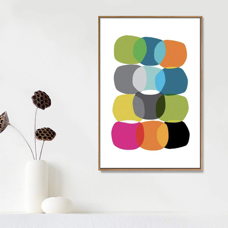 Vibrant Multicolor Abstract Canvas Print with Black Floater Frame