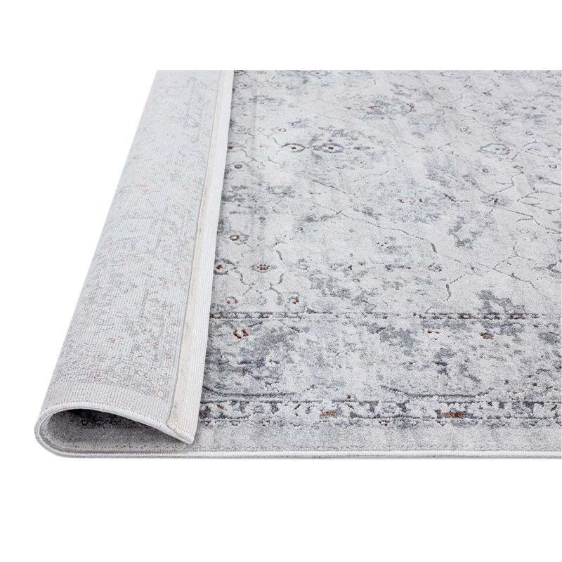 Tapis floral en polypropylène tissé à la machine Brittainey, Tapis de couloir 2 pi 8 po x 13 pi 2 po